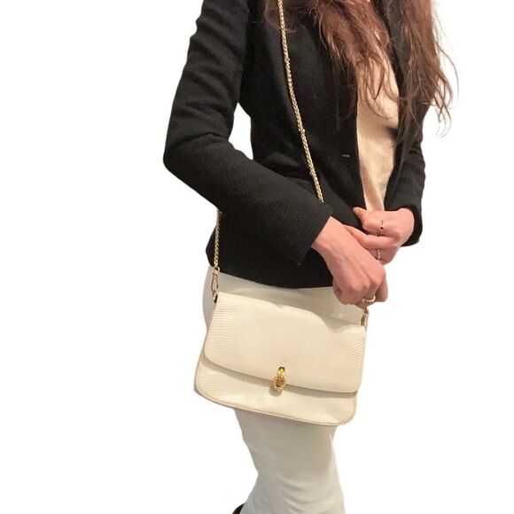 Beautiful Gucci white lizard gold closures chain strap, 80's - Picture 16 of 16